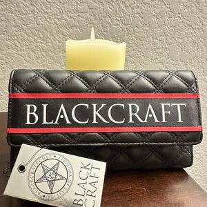 Blackcraft Cult Quilted Faux Leather Wallet with Red Trim Logo